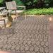 Ourika Moroccan Geometric Textured Weave Natural/Black 5 ft. x 8 ft. Indoor/Outdoor Area Rug