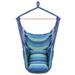 Free shipping Hammock Chair Distinctive Cotton Canvas Hanging Rope Chair with Pillows Blue YJ - Blue