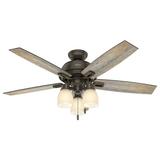 Hunter Donegan 52 Ceiling Fan with LED Lights and Pull Chain Onyx Bengal