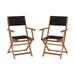 Flash Furniture Martindale Acacia Wood Folding Bistro Chair Natural/Black