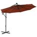 vidaXL Cantilever Umbrella Parasol with Solar LEDs Patio Umbrella Sunshade