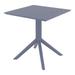 Luxury Commercial Living 29.5 Gray Square Outdoor Patio Dining Table