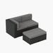 WestinTrends Wicker Furniture Sofa Chair with Ottoman plus Seat Back Cushions Included UV and Water Protection for your Patio Backyard Garden Balcony Outdoor