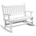 Outsunny 2 Person Outdoor Wooden Patio Rocking Bench Outdoor Rocker