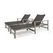 Savannah Outdoor Acacia Wood and Wicker Chaise Lounges Set of 2 Light Gray and Mixed Black