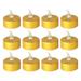 Sunjoy Tech 12Pcs Unscented Smokeless Tea Lights Stable Base Battery Operated Long Lasting Holiday Gift 100+ Hours Flickering Tealight Candles for Christmas