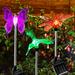 Solar Garden Lights 3 Pack Solar Garden Stake Light Multi-color Changing Solar Powered Decorative Landscape Lighting Hummingbird Butterfly Dragonfly for Outdoor Path Yard Lawn Patio