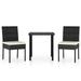 Festnight 3 Piece Patio Dining Set Poly Rattan Black