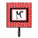 Carolines Treasures CJ1012-MSH4 Letter M Initial - Red Black Polka Dots Leash or Key Holder 7Hx4.25W multicolor