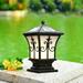 TFCFL Solar Powered Outdoor LED Pillar Lamp Post Light Fence Light Garden Lawn Black