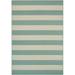 Couristan Afuera Yacht Club 5 3 x 7 6 Sea Mist Green and Ivory Stripe Outdoor Rectangle Rug