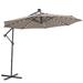 Outdoor Patio Offset Hanging Umbrella SYNGAR 10ft Waterproof Cantilever Market Umbrella w/ Crank Tilt Control 8 Steel Ribs & 32 Lights UV Resistant Sun Solar Umbrella for Beach Pool Taupe D803