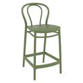 37.75 Olive Green Solid Outdoor Patio Counter Stool
