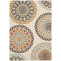 SAFAVIEH Veranda Axum Geometric Indoor/Outdoor Area Rug 5 3 x 7 7 Cream/Terracotta