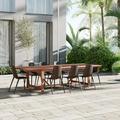 Amazonia Pasionaria 9-Piece Patio Dining Table Set | Eucalyptus Wood 100% FSC| Ideal for Outdoors and Indoors Brown