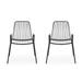 GDF Studio Berkman Outdoor Metal Wire Club Chairs Set of 2 Black