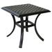 22 Inch Wynn Outdoor Patio Metal End Table Pattern Top Black- Saltoro Sherpi