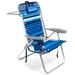 (Tall Chair) Homevative Folding Backpack High Beach Chair Towel bar High Tide