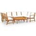 MABOTO 9 Piece Garden Set with Cushion Cream Solid Acacia Wood