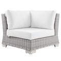 Sofa Corner Chair Rattan Wicker Light Grey Gray White Modern Contemporary Urban Design Outdoor Patio Balcony Cafe Bistro Garden Furniture Hotel Hospitality