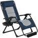 Outsunny Foldable Reclining Zero Gravity Chair with Footrest Blue