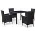 vidaXL Outdoor Dining Set 5/7/9 Pieces Poly Rattan Black Garden Dinner Chairs
