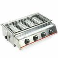 Oukaning 4 Heads LPG Gas Barbecue Grill Oven Natural Gas Commercial Smokeless BBQ Grill