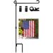 Garden Flag Stand Outdoor Garden Flag Pole Holder Heavy-Duty Painted Smooth and Rust-Proof House Flags Stand Yard Flag Holder With Fittings to Secure the Flag