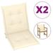 Dcenta 2 Piece Garden Chair Cushions Fabric Seat and Back Cushion Patio Chair Pads Cream for Outdoor Furniture 39.4 x 19.7 x 1.2 Inches (L x W x T)