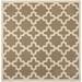 SAFAVIEH Courtyard Amanda Geometric Indoor/Outdoor Area Rug 7 10 x 7 10 Square Brown/Bone