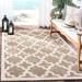 SAFAVIEH Courtyard Amanda Geometric Indoor/Outdoor Area Rug 4 x 4 Square Brown/Bone