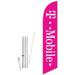 Cobb Promo T-Mobile Light Magenta Feather Flag with Complete 15ft Pole kit and Ground Spike