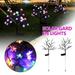 2Pack Beautiful 20 LED Fairy Flower Lights Solar Lights Outdoor Decorative Solar Garden Lights Waterproof Multi-color Solar Cherry Blossom Light for Walkway Patio Yard Garden Lawn