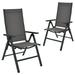 Costway 2PCS Patio Folding Dining Chairs Aluminium Adjustable Back Gray