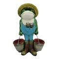 Frog Garden Statues Resin Carrying Bucket Frogs Indoor Outdoor Spring Decorations for Patio Yard Lawn Porch Ornament Gift