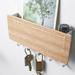 Pompotops Wall Mounted Key Rack Non Perforated Solid Wood Iron Rack Sundries Storage Rack