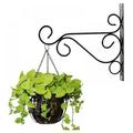 2 Pack Plants Bracket Hanger Hanging Planter Hooks Baskets Flower Pot Bird Feeder Wind Chimes for Outdoor Indoor Wall Fence Trees Lanterns Patio Lawn Garden Post Screw Mount Arm Black