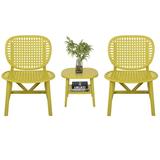 3 Piece Wicker Patio Sets Outdoor Sofa Set with Cushions Natural Color Wicker Furniture Set Backyard Conversation Chairs Set with 2-Seat Sofa chaise Lounge Sofa and Coffee Table D7815