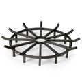 Ash & Ember 32 Wagon Wheel Fire Grate High-Efficiency Smoke-Free Fireplace Log Grate Decorative Wood Burning Lifted Grate Pit Sandblasted Steel With Light Oil Coating