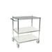 24 Deep x 30 Wide x 39 High 3 Tier Stainless Steel Shelf Cart with 1 Wire Shelf & 2 Solid Shelf