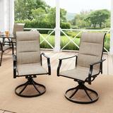 Mainstays Highland Knolls 7 Piece Outdoor Patio Dining Set with Padding Tan and Black