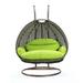 LeisureMod Wicker Hanging 2 person Egg Swing Chair Light Green