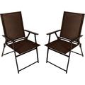 Weguard Outdoor Portable Folding Chairs Lawn Chair with Armrest and Metal Frame Patio Dining Chairs Set of 2 2-Pack Patio Chairs Suitable for Camping Pool Beach Deck