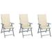 Garden Reclining Chairs 3 pcs with Cushions Solid Acacia Wood