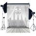 5x7ft White Tents Chandelier Photography Backdrop Wood Floor Photo Background for Photography Studio