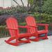 GARDEN Set of 2 - Plastic Outdoor Rocking Chairs for Patio Porch Red