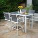 Hanover Naples 5-Piece Aluminum Outdoor High-Dining Set with Sleek Glass Top Patio Table Seats 4