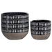 Urban Trends Collection Terracotta Round Pot with Oval Pattern Design Body Set of 2