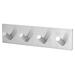 Coat Rack Hooks Stainless Steel Adhesive Wall Hanger Door Hooks with 4 Hooks for Coat Hat Towel Key Silver