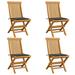 Dcenta 4 Piece Folding Garden Chairs with Cushion Teak Wood Outdoor Dining Chair for Patio Backyard Poolside Beach 18.5 x 23.6 x 35 Inches (W x D x H)